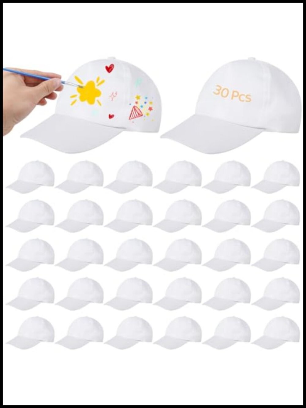 DIY Blank Polyester Baseball Caps Adjustable Bulk Outdoor Sports Hats